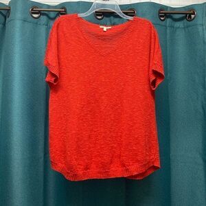 Eileen Fisher Orange Short Sleeve Sweater Size Small